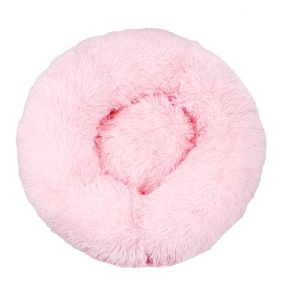 China Wholesale Washable Luxury Dog Bed Warming Comfortable Hug Around Soft Donut Fluffy Dog Bed for sale