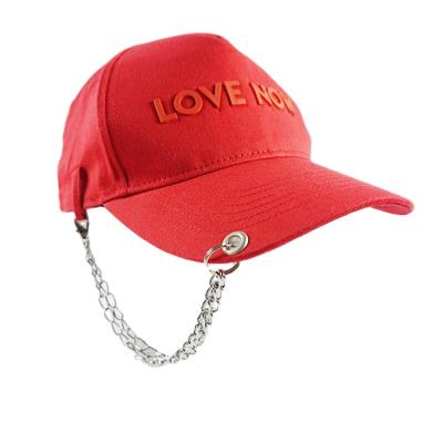 China 2021 Wholesale Custom COMMON Baseball Cap Fashion Sports Adjustable Baseball Hat With Chain for sale