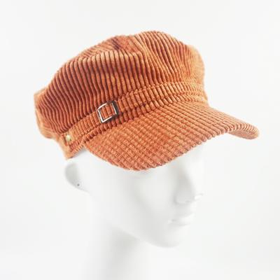 China COMMON Wholesale Exquisite Women Camel Baker Hat Cap Corduroy Cotton Adjustable Protective Hat for sale