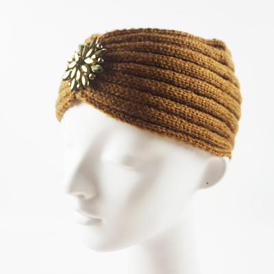 China Retention Warn Fashion Embellished Knit Soft Warm Designer Headbands Elegant Headband Headwrap For Women for sale