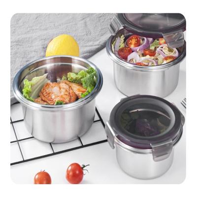 China Wholesale Airtight Freshness Preservation Kitchen 304 Stainless Steel Food Storage Containers Microwave Container for sale