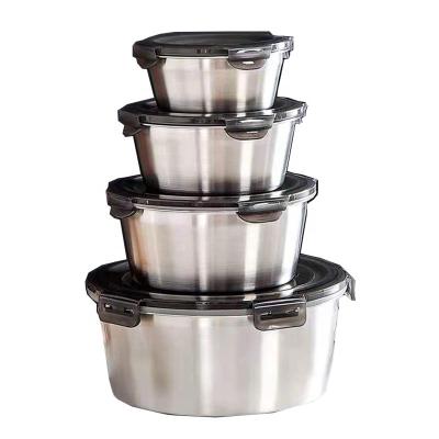 China Freshness Preservation Stainless Steel Tiffin Lunch Box With Lock And Silicone Seal Ring for sale