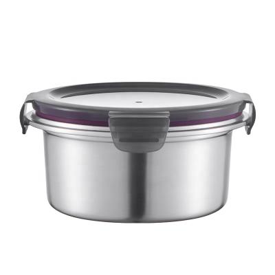 China Fresh Preservation 304 Stainless Steel Handlers Air Tight Food Storage Container Lunch Box for sale