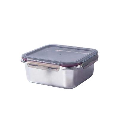 China High Quality Viable 3 in 1 Space Square 304 Stainless Steel Lunch Boxes / Food Backup Storage Container for School for sale