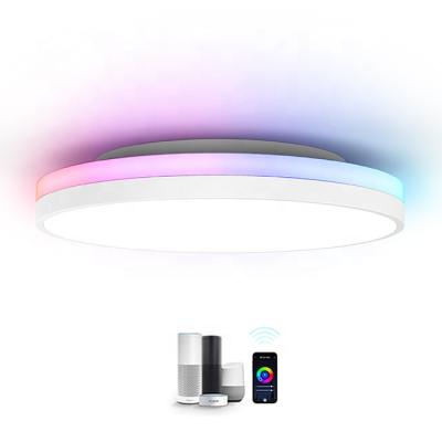 China Modern Smart Home Alexa WiFi APP Voice Control Flow Mount Multi Color Dimmable LED Ceiling Lights for sale