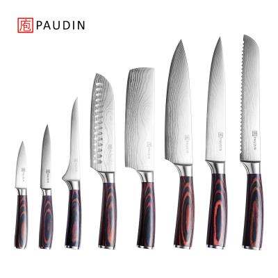 China 8 Pcs Viable Professional Chef Knife Set Stainless Steel German Steel Knife Set for sale