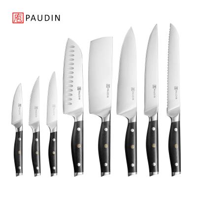 China 8 Pcs Handle G10 Stainless Steel Kitchen Knife Set Durable Durable Restaurant Cutlery for sale