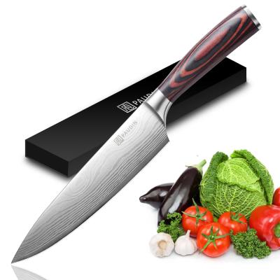 China Amazon's Best Selling 8 Inch Pakkawood Handle Sustainable Chinese Chefs Stainless Steel Knife Cutlery Set for sale