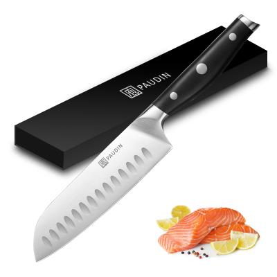 China 7 Inch Handle Chef Knife Non-Stick Japanese Professional Stainless Meat Viable Stainless Cutter Plastic Santoku Knife for sale