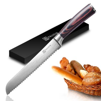 China Factory Direct Viable 8 Inch Stainless Steel Blade Wooden Handle Cake Bread Serrated Knife for sale