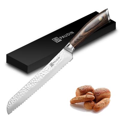 China Sustainable Ergonomic 8 Inch Handle Carbon Steel Bread Knife Stainless Professional Kitchen Utensils Ergonomic Cutlery Set for sale