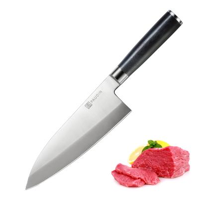 China Sustainable 6.5 Inch Meat Fish Bone Sashimi Knife Set Single Side Handle G10 Butcher Knife Edge Chefs Knife for sale