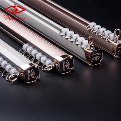 China Eco-friendly Curtain Rod Set Whole Sale Small Aluminum Curtain Rail Metal Curtain Track With Full Accessories for sale