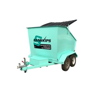 China Hydraulic Car Trailer 3cube 4cube 5cube 6cube Hide Trash Bin Trailers for sale