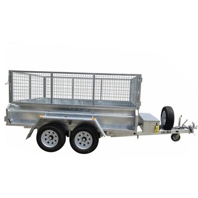 China Hot Galvanized Deep Car Trailer Box Cage Tipper Trailer For Farm Use for sale