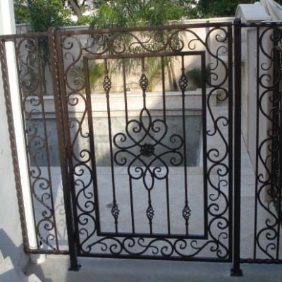 China Easily Assembled Modern Iron House Door Grill Designs Latest Home Basic Track Designs for sale