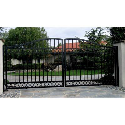 China Easily Assembled Single Iron Gate Grill Designs Antique Wrought Iron Driveway Gate For Sale for sale