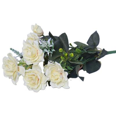 China 7Heads Artificial Silk Gardenia Flowers Bouquet Online purchase for sale