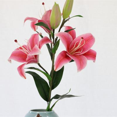 China Valentine's Day Wedding Flower Real Touch LilIum Artificial House Blanca Wedding Flowers Lily for sale