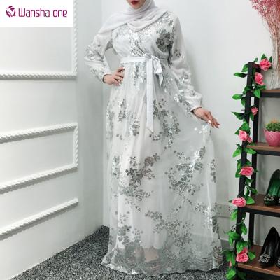 China 2021 moroccan muslim robe long sleeve embroidery long sleeve maxi abaya fashionable islamic muslim clothing for women for sale