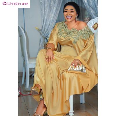 China African Islamic Muslim Boubou Plus Size Casual Kaftan Long Robe Abaya Katan Robe Women Equalizing Satin Africa Clothing for sale