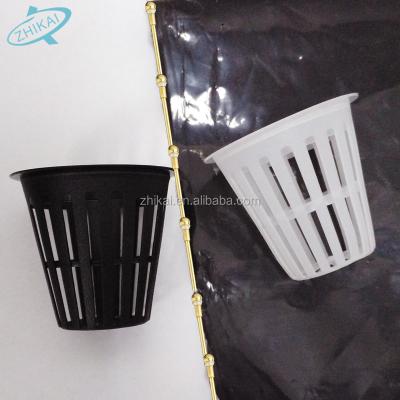 China NFT Hydroponics System White Plastic Plant Heavy Duty Hydroponic Growing Net Pots 4inch for sale