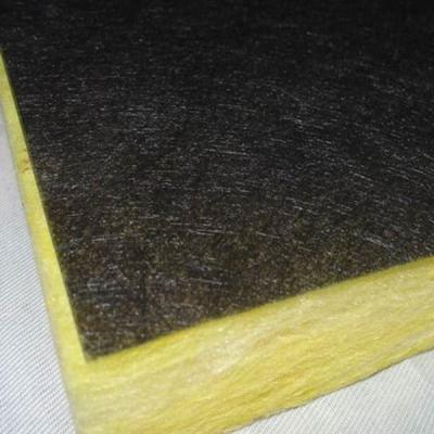 China 50mm Thick Black Fiberglass Cloth Facing Glass Wool Board for sale