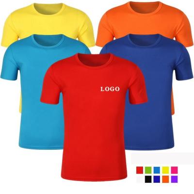 China Anti-Shrink Wholesale round neck T-shirt camisetas para hombre cotton short sleeve custom printed logo summer work clothes embroidery for sale