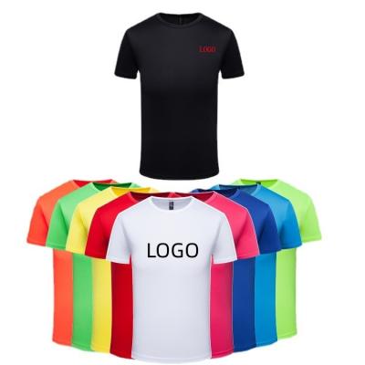 China Anti-Shrink Wholesale round neck short sleeve sportswear advertising shirt T-shirt custom culture sports breathable speed dry print t shirts for sale