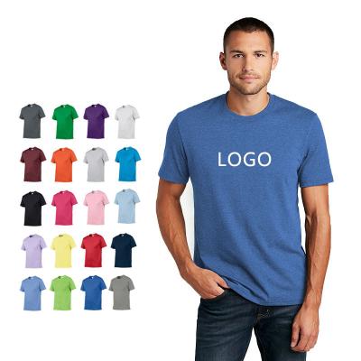 China Anti-Shrink Wholesale mens blank 100% cotton tshirt printing high quality plain custom logo printed black t-shirts for sale