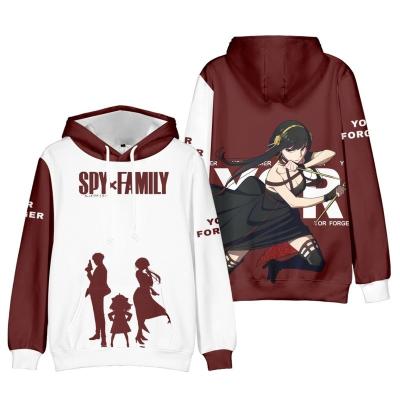 China Anti-Shrink Free Design New Cosplay Spy Family Anime Washed Custom Hoodie Drawstrings Adult 3d Sweatshirt Black Boys Hoodies&sweatshirts for sale