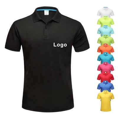 China Anti-wrinkle Men's Polo Shirts Custom Logo DTG Printing Sport Dry Fit Polo T shirt Tshirt Sublimation Blank Plain Golf Polo T shirt for sale