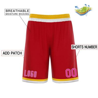 China Anti-wrinkle Fashion Basketball Jersey Custom Shorts Sublimation Multicolor Number Mesh Breathable Plus Size Uniform for Men Fittin for sale