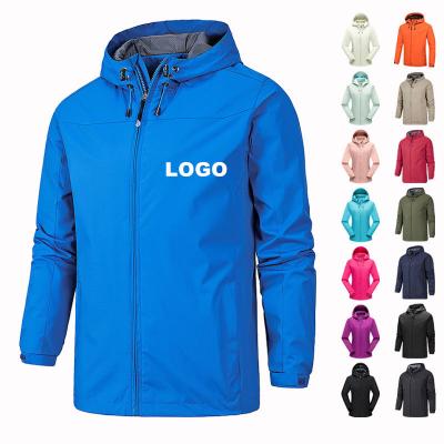 China Breathable Water proof wind breaker outdoor jacket custom logo waterproof windbreaker jackets plus size men's women's jackets for sale