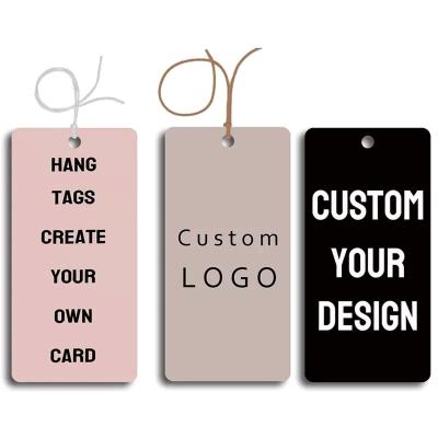 China Other Custom Rectangle Hang Tags with personalized logo Clothing Brand Fashion Paper Label Garment Swing Tag Price Label for sale