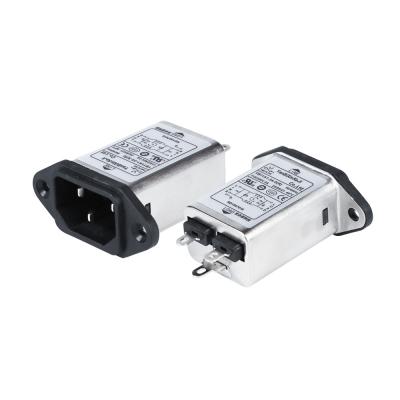 China Filtro EMI enchufable de paso bajo YB-A Filtro de entrada IEC C14 3A 110V/250V para fuente de alimentación en venta