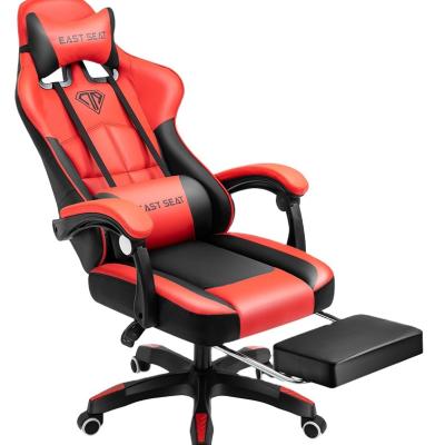 China Cute Wholesale Adjustable Luxury Recliner (Height) Rolling Red And Black High Quality Furniture Gaming Office Chair Packing Gamer With Footstool for sale