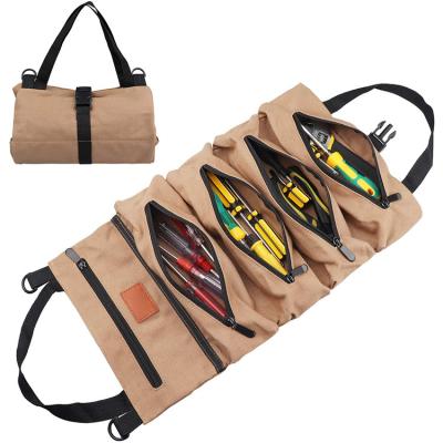 China Hot Sale High Quality Canvas Zipper Tool Bag Portable Durable Hanging Back Hanging Bag Folding Tool Bag Car Packing Bag for sale