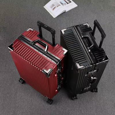 China Custom Suitcase Silent 20/22/24/26 Inch 4 Piece Trolley Set Aluminum Rolling Travel Luggage for sale