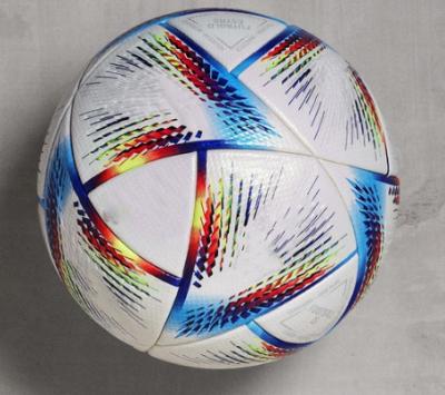 China Soft Touch Hot Sale Qatar World Cup Soccer Ball 2022 Thermal Bonded Football PVC/PU Laminated Soccer Ball for sale