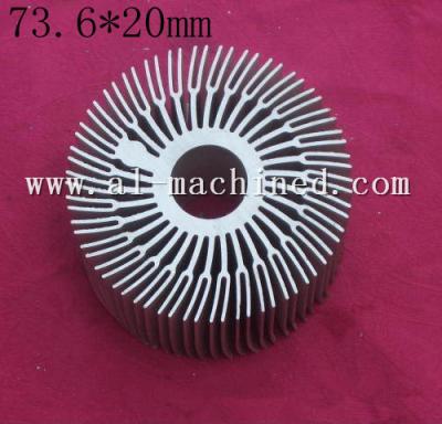 China Item221,73.6mm Machined LED light Cooler, AL6063 Extruded Profiles LED Light Radiator,round heatsink for led light for sale