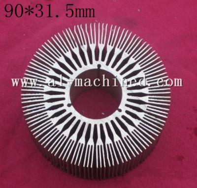 China Item224,90mm Machined LED light Cooler, AL6063 Extruded Profiles LED Light Radiator,round heatsink for led light for sale