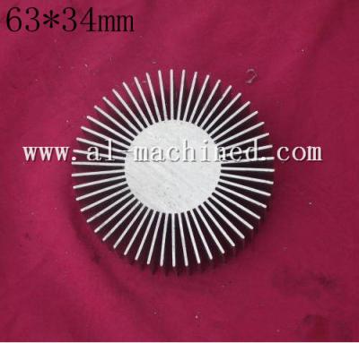 China Item207,63mm Machined LED light Cooler, AL6063 Extruded Profiles LED Light Radiator,round heatsink for led light for sale