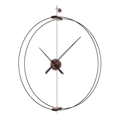 China Luxury Large Antique Style Wall Clock Modern Design Double Circle Clocks Wall Home Decor Watches Living Room Office Mute Minimalist Decoration for sale