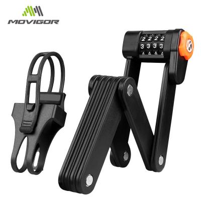 China Anti Theft Lock MOVIGOR Anti Theft Bike Lock 4 Digital Foldable Bicycle Combination Lock for sale