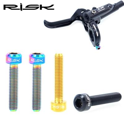 China BMX Risk 2pcs M5*25mm Titanium Alloy Bike Brake Lever Bolts Bike Extended Fixed Screws For SHIMANO XT M8000 Cycling Parts for sale