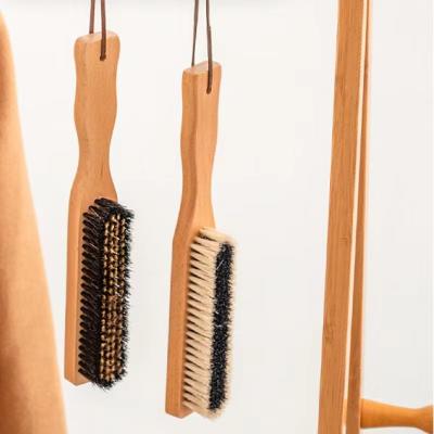 China Sustainable factory selling black wooden horsehair cleaning brushes for coats and hat for sale