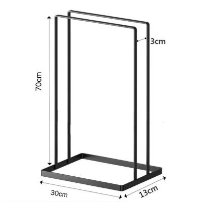 China Sustainable New Design Iron Material Floor Stand Bathroom Towel Stand Organizer for sale