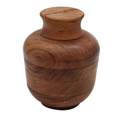 China Wholesale Grinding Herb Grinder Tobacco Smoking Herb Pot Shape Weed Accessories New Design Wood Metal Tobacco Weed Small for sale