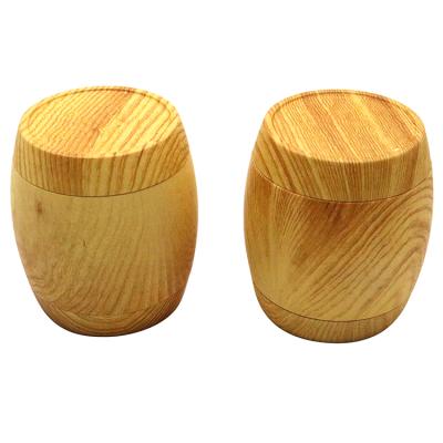 China Herb Grinding Barrel Hot Selling 55mm Tobacco Weed Shape Wood With Zinc Weed Herb Grinder Smoking Accessories Wholesale for sale